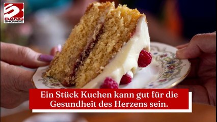 Ein Stück Kuchen kann gut für die Gesundheit des Herzens sein.