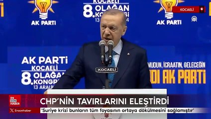 Cumhurbaşkanı Erdoğan, AK Parti Kocaeli 8. Olağan İl Kongresi'nde konuştu