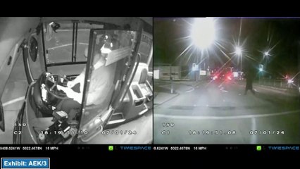 Bus driver kills pedestrian after looking down to read