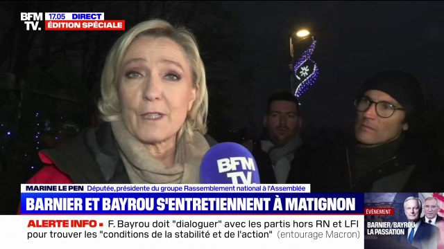 François Bayrou à Matignon: Marine Le Pen assure qu'elle sera extrêmement prudente et souhaite que ses 11 millions d'électeurs soient entendus