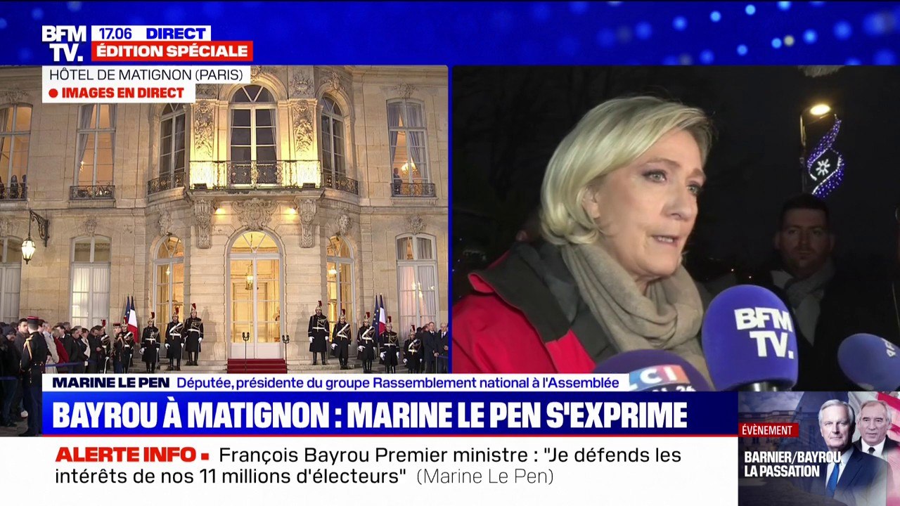 François Bayrou à Matignon: Marine Le Pen ne veut pas "renoncer" à "l'outil constitutionnel qu'est la censure"