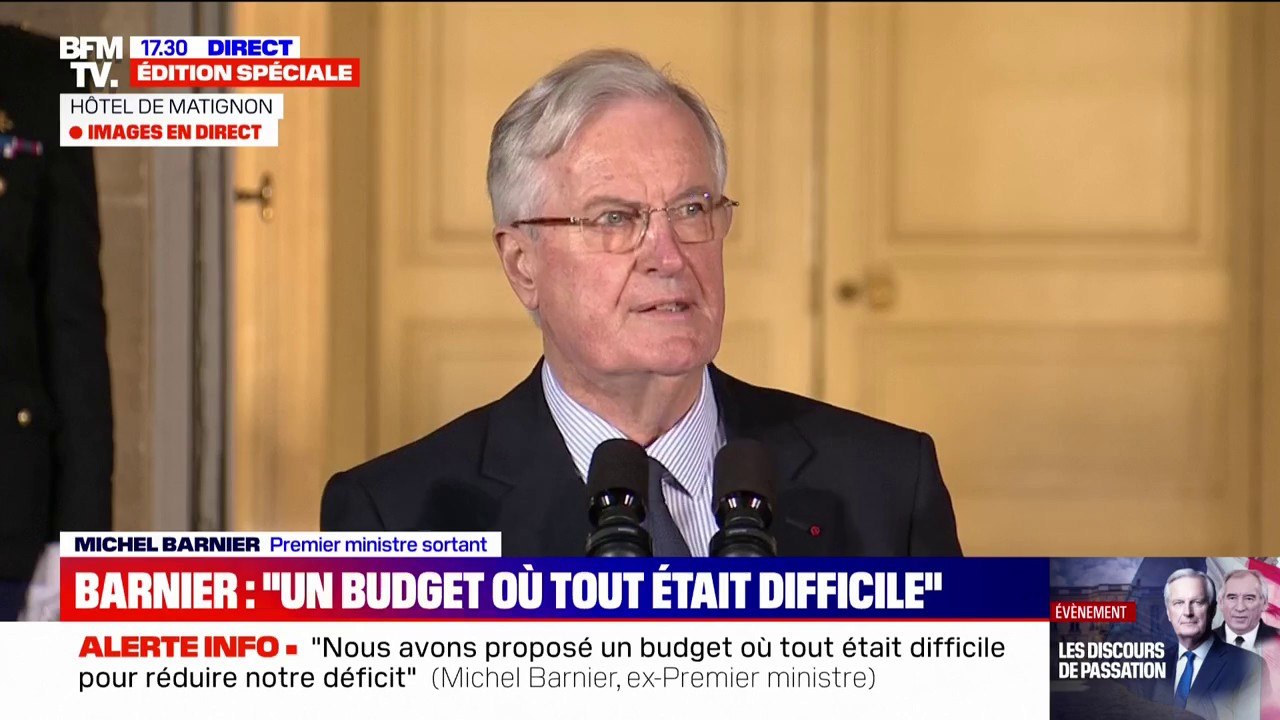 Michel Barnier: "Nous avons tenté de faire de la politique autrement, avec peu d'effets d'annonces"