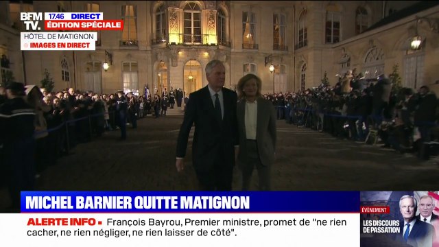 Passation de pouvoir: Michel Barnier quitte Matignon sous les applaudissements