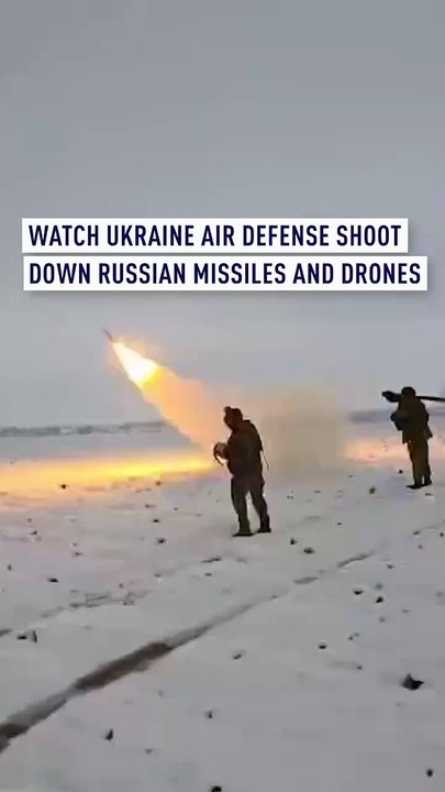 Watch Ukraine air defense shoot down Russian missiles and drones