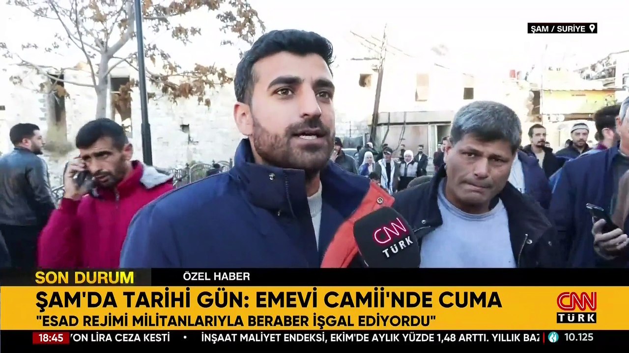 Şam'da Emevi Camii'nde cuma coşkusu: "Esad rejimi militanlarıyla beraber işgal ediyordu"