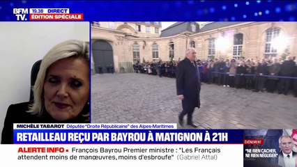 Michèle Tabarot (députée "Droite républicaine"): "Si François Bayrou accepte les éléments essentiels de notre projet, nous participerons au gouvernement"