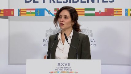 Ayuso rechaza condonar deudas salvo a Valencia y pide a Sánchez que "deje en paz" a Madrid