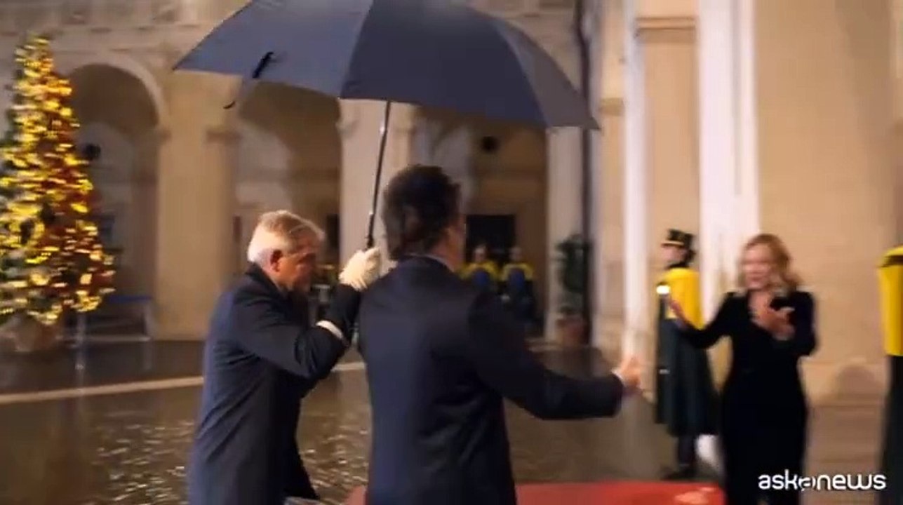 La premier Meloni riceve Milei a Palazzo Chigi