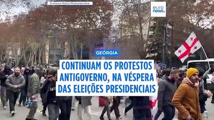 Manifestantes pró-UE não dão tréguas na véspera da nomeação do novo presidente da Geórgia