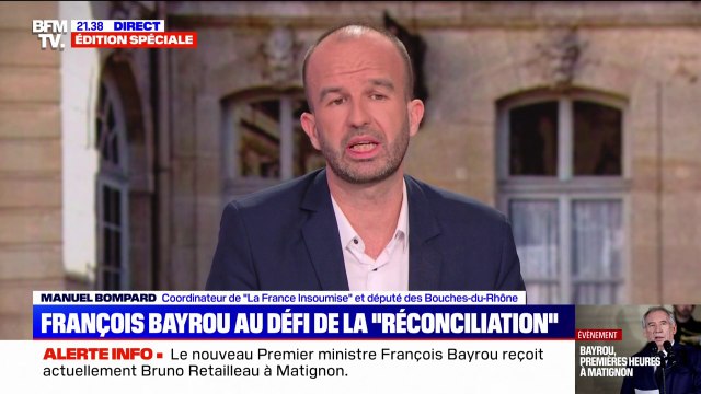 Manuel Bompard (LFI) pense que l'essentiel des députés du NFP voteront une motion de censure déposée au moment du discours de politique générale de François Bayrou