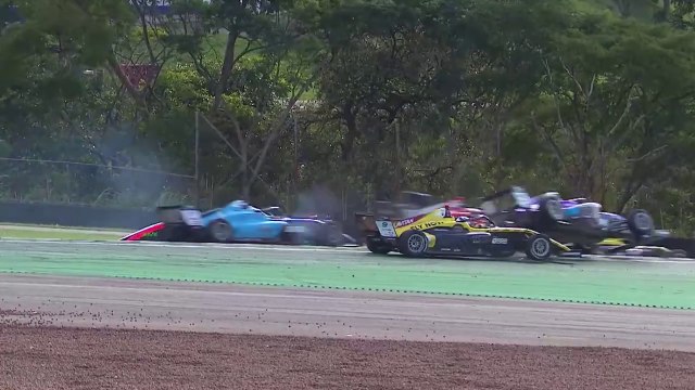 F4 Brazilian Championship 2024 Interlagos 3 Race 1 Start Big Crash