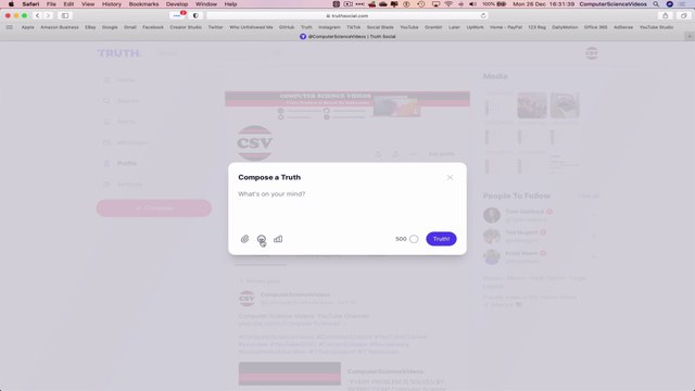 How to COMPOSE a Truth Using Emojis on TRUTH SOCIAL Using a Desktop Computer / MAC - Basic Tutorial