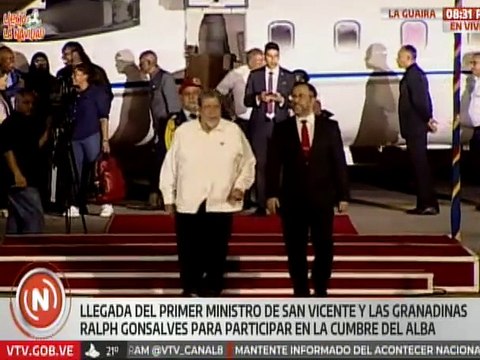Arriba a Venezuela el primer ministro de San Vicente y las Granadinas Ralph Gonsalves