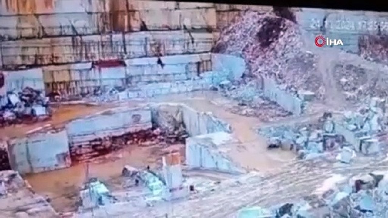 İşte mermer ocağında heyelan anı! Felaket böyle gelmiş!