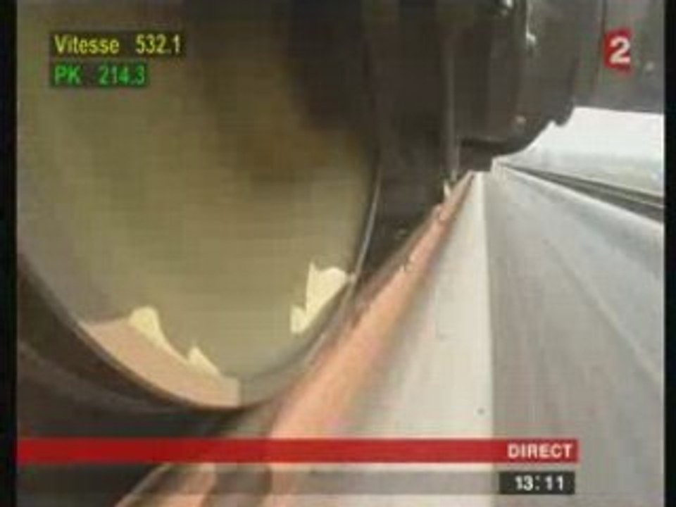 Record du monde du TGV sur rail 574.8 km
