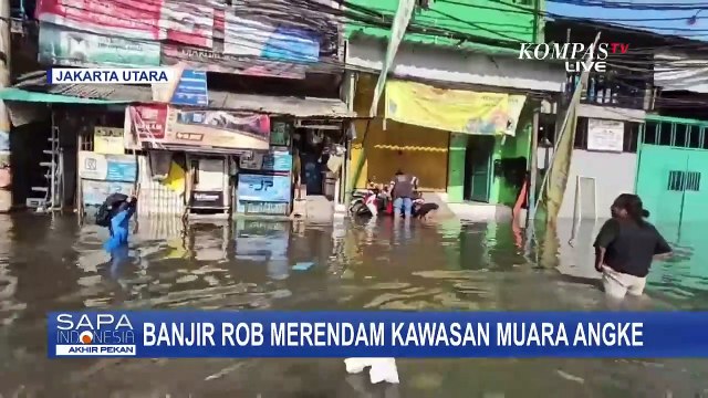 Banjir Rob Merendam Kawasan Muara Angke Jakut
