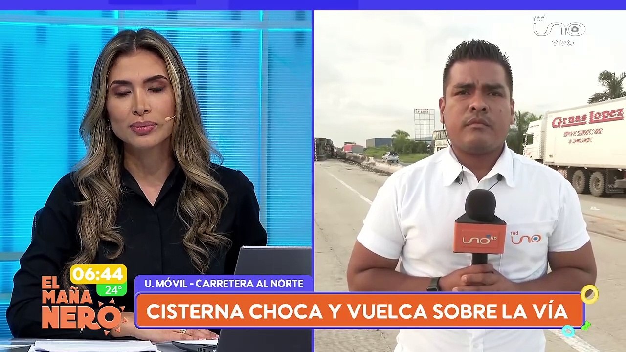 SCZ cisterna choca contra viaducto en satelite