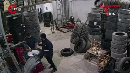 Lastik tamiri faciaya dönüşüyordu: İşçiler ölümden döndü!