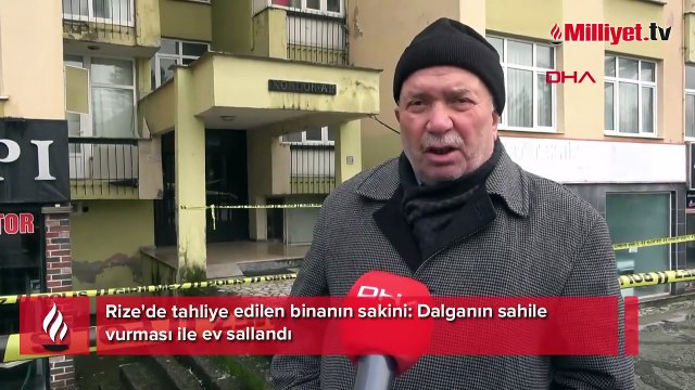 Rize'de şiddetli fırtına: Dev dalgalar stadyuma ulaştı! 8 katlı bir bina boşaltıldı