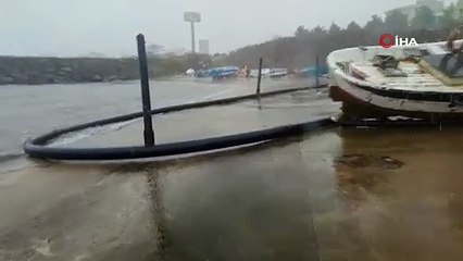 Fırtına balık kafeslerini kıyıya sürükledi