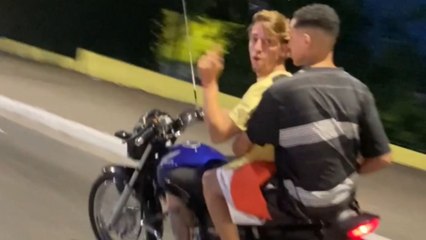 Two boys learn the hard way about bike safety after losing control