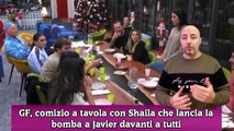 GF, comizio a tavola con Shaila che lancia la bomba a Javier davanti a tutti