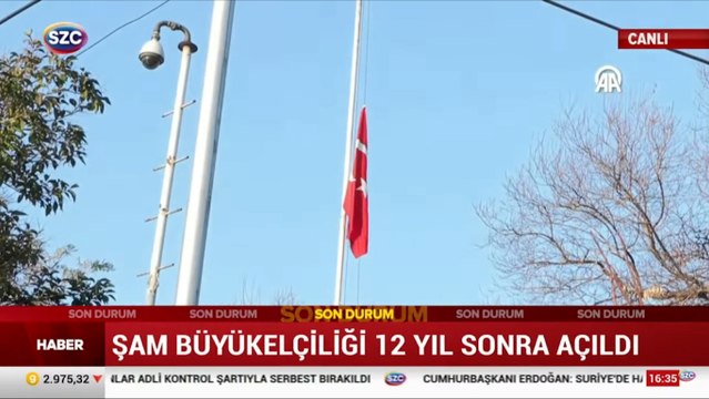 Şam Büyükelçiliği'ne Türk Bayrağı çekildi