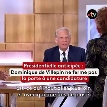 Invité ce soir de l'émission C l'hebdo sur France 5, Dominique de Villepin n’exclut pas de se présenter dans le cas d’une élection présidentielle anticipée