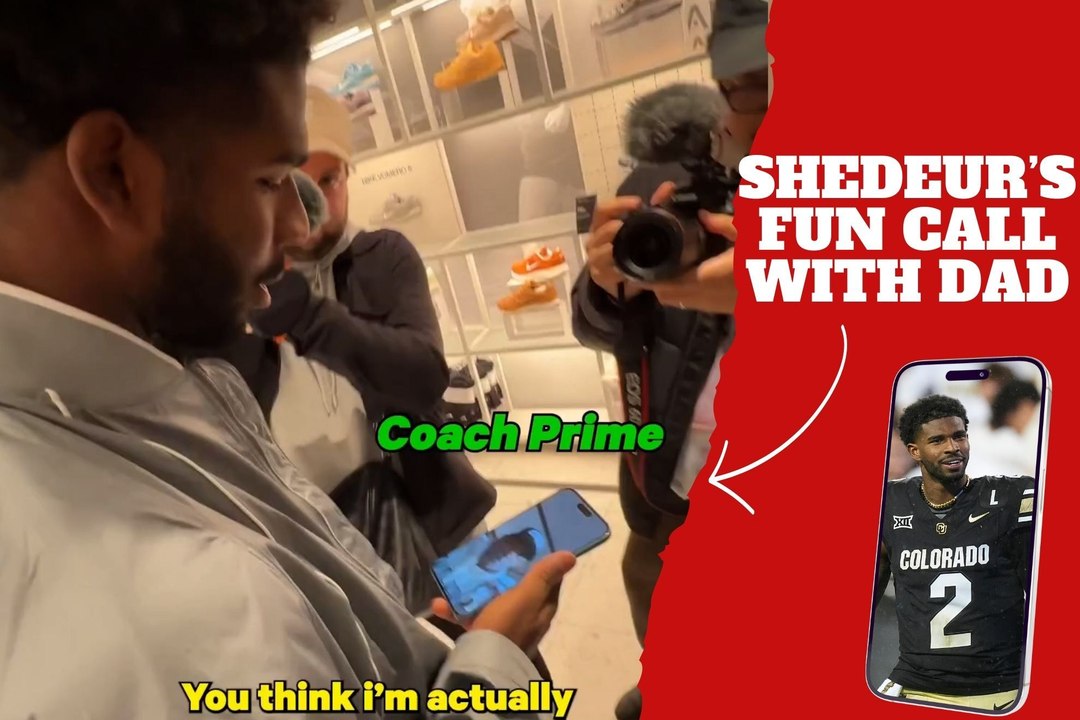 Shedeur Sanders has some fun with Deion Sanders Jr. in New York City and gets a video call from “Coach Prime”