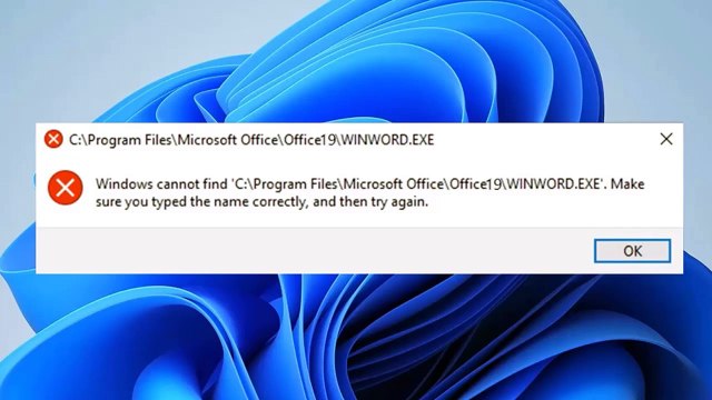 Solved - Windows cannot find C Program Files Microsoft Office winword.exe , Make sure you typed the name correctly
