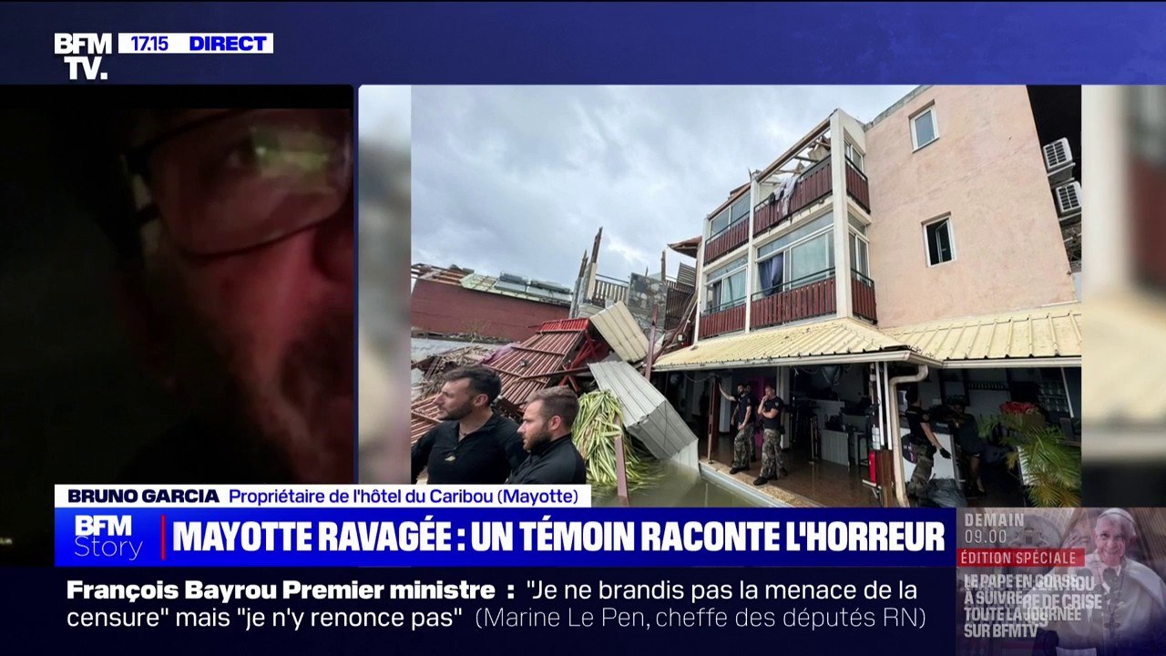 "Je n'ai plus d'hôtel, il est détruit dans sa totalité": Bruno Garcia a vu son hôtel ravagé par le cyclone à Mayotte