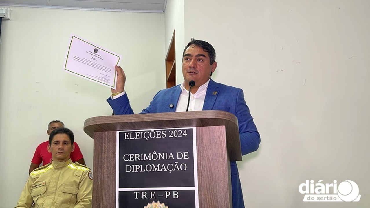 Durante diplomação para 2ª gestão em Marizópolis, Luquinha do Brasil diz que responsabilidade aumenta