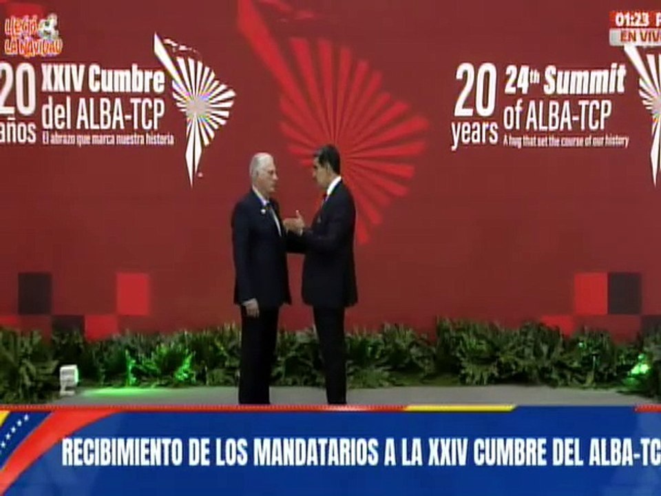 Presidente Nicolás Maduro recibe a su homólogo cubano en la XXIV Cumbre del ALBA-TCP