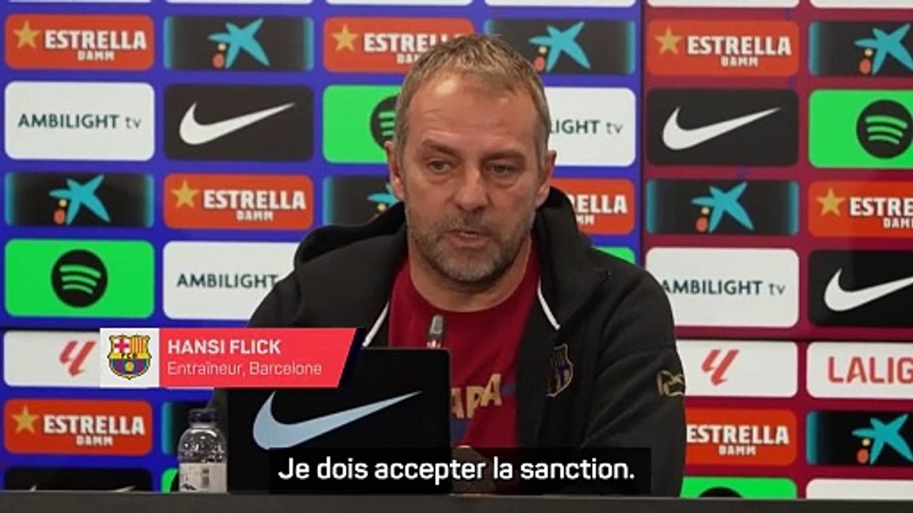 Flick suspendu deux matches : "C'est beaucoup, mais je dois l'accepter"