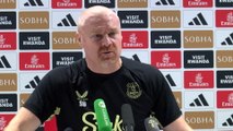 Sean Dyche reacts to a strong defensive performance against Arsenal