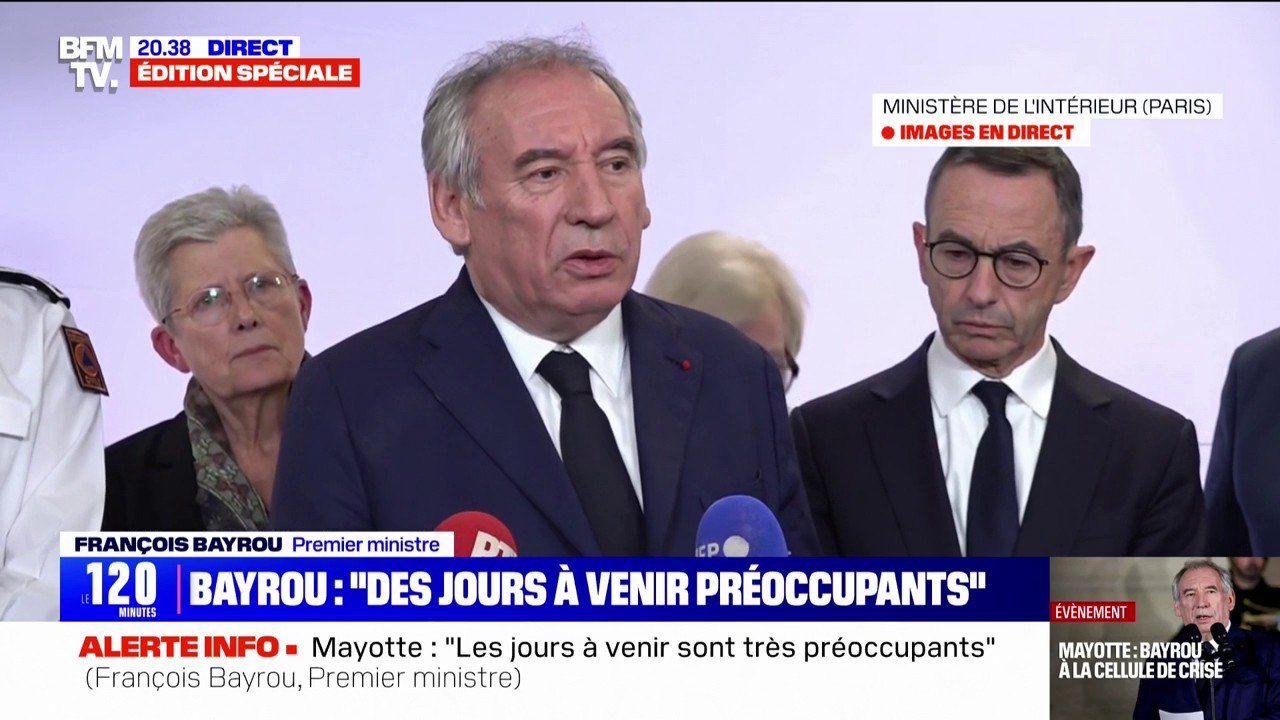 Cyclone à Mayotte: les jours à venir "sont très préoccupants", selon François Bayrou
