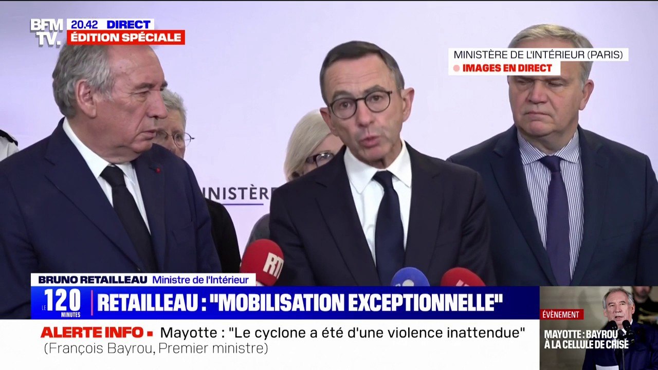 Cyclone à Mayotte: "L'hôpital a été endommagé (...) mais l'électricité est revenue", affirme Bruno Retailleau