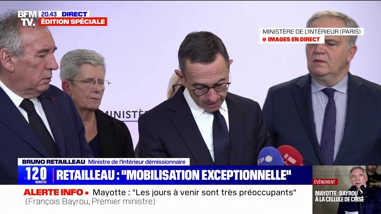 Cyclone à Mayotte: Bruno Retailleau annonce "cinq vagues successives de renforts pour la sécurité civile", jusqu'à mercredi