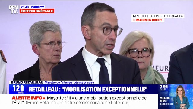 Bruno Retailleau (ministre démissionnaire de l'Intérieur), sur le cyclone à Mayotte: Aucun bilan pour l'instant (...) il faudra sûrement des jours pour pouvoir l'affiner