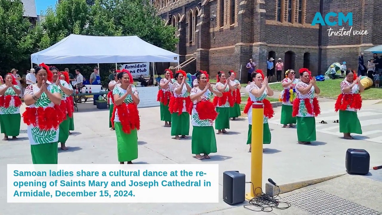 Samoan dance at Cathedral re-opening, Armidale 2024