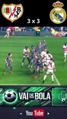 O Real Madrid empata em 3 x 3 com o Rayo Vallecano fora de casa.