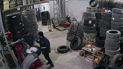 Lastik tamiri yapan işçi ölümden döndü!