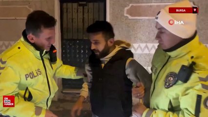 Bursa'da trafik polislerinin alkollü sürücüyle imtihanı