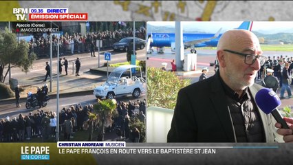 Corse: "Ça marque une vie", confie Christian Andreani, musicien ayant joué devant le pape François