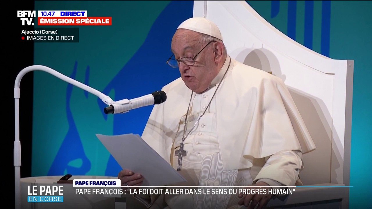 L'anecdote du pape François durant son discours en Corse:  "Il y a une complicité très saine qui recherche la bénédiction du Seigneur"