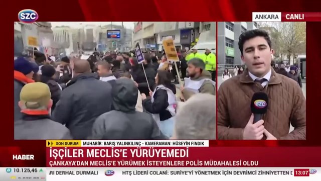 Çankaya'dan Meclis'e yürümek isteyen işçilere polis müdahalesi