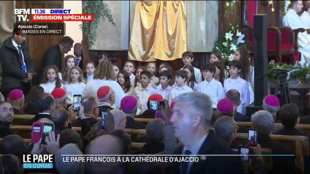 Corse: la chanson Hallelujah chantée par des enfants dans la cathédrale d'Ajaccio en l'honneur du pape François