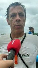 Organizador de ato em defesa da preservação do Parque Marinho da Barra explica abraço simbólico