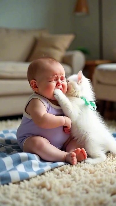 Cute caring baby