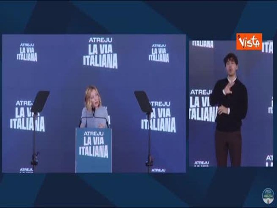 Meloni ad Atreju: "A Elly Schlein si inceppa la lingua quando deve dire la parola Stellantis"